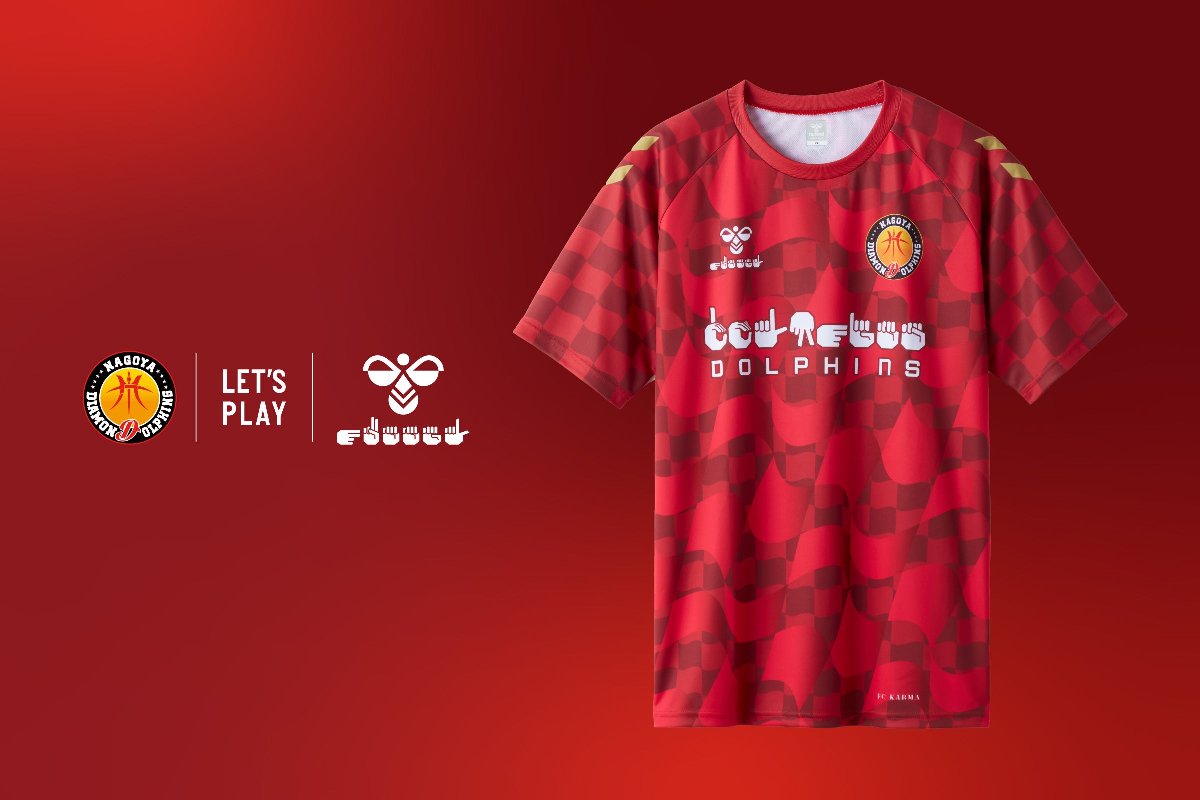 名古屋ダイヤモンドドルフィンズ シューティングシャツ 25-26 hummel hummel×ドルフィンズ Bリーグ初！ホームゲームで手話シャツを